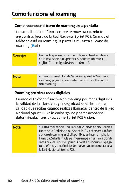 Teléfono Samsung® A640 Sprint PCS Vision® www ... - Sprint Support