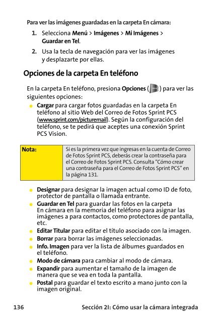 Teléfono Samsung® A640 Sprint PCS Vision® www ... - Sprint Support