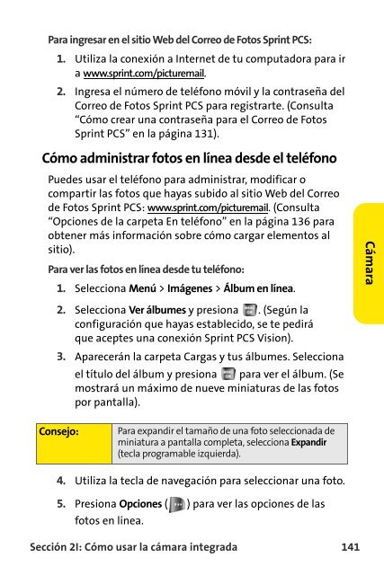 Teléfono Samsung® A640 Sprint PCS Vision® www ... - Sprint Support