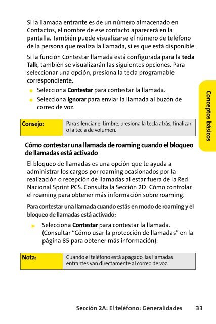 Teléfono Samsung® A640 Sprint PCS Vision® www ... - Sprint Support