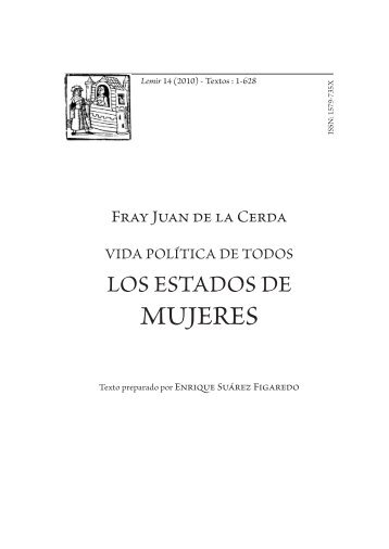 Fray Juan de la Cerda, Los Estados de Mujeres - Parnaseo