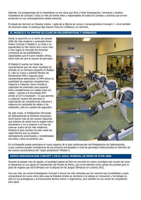 NEWSLETTER DE REMO INDOOR Nº35 – ABRIL 2007 - Concept 2