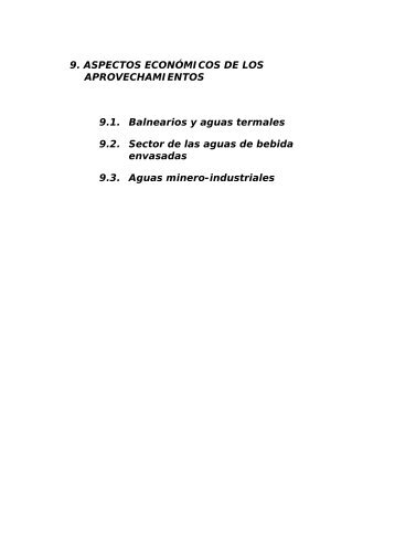 9. Aspectos económicos de los aprovechamientos - Hidrogeología y ...