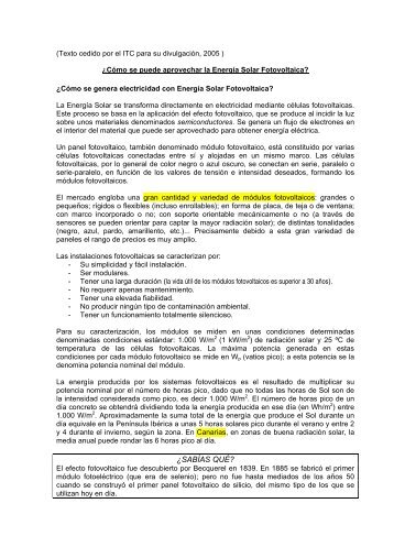 ¿Cómo se puede aprovechar la Energía Solar Fotovoltaica