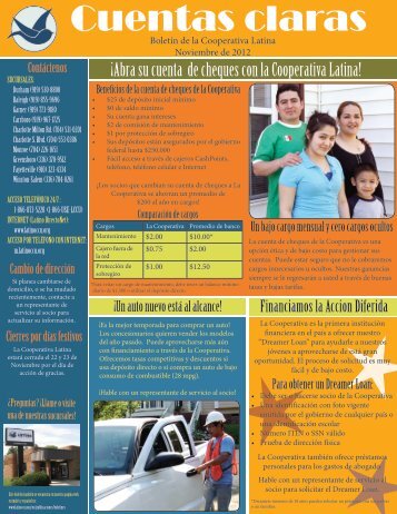 Cuentas claras Nov 2012 - Latino Community Credit Union
