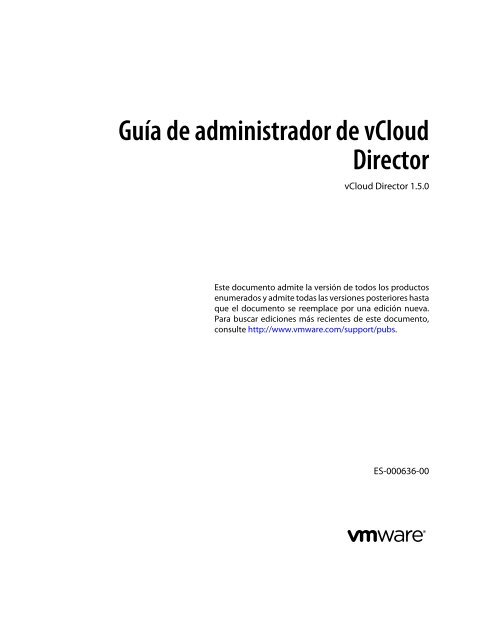 Guía de administrador de vCloud Director - vCloud ... - VMware