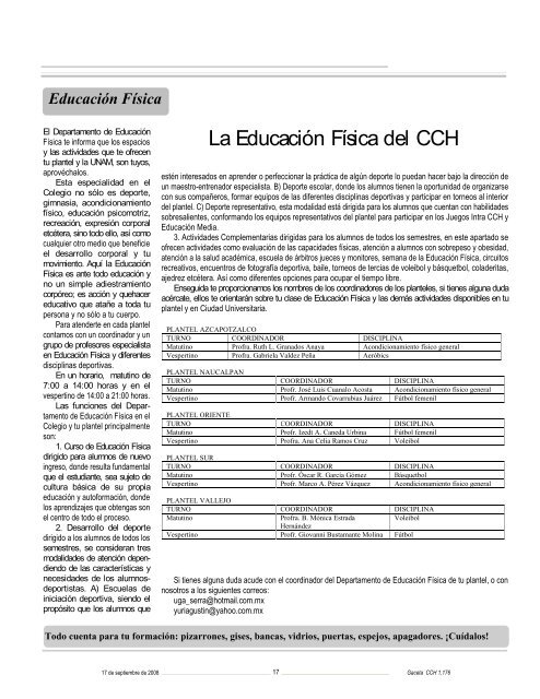Número 1176 17 de septiembre de 2008 - CCH - UNAM