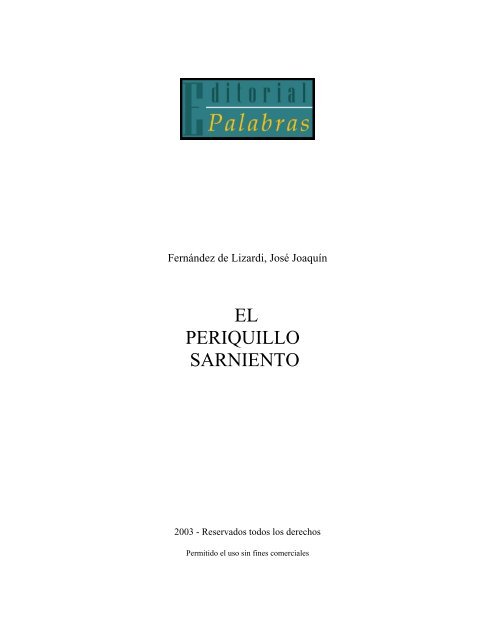 PERIQUILLO SARNIENTO EL - Taller Literario