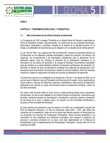 ZONA 5 CAPÍTULO 1. FUNDAMENTACIÓN LEGAL Y ... - Envigado