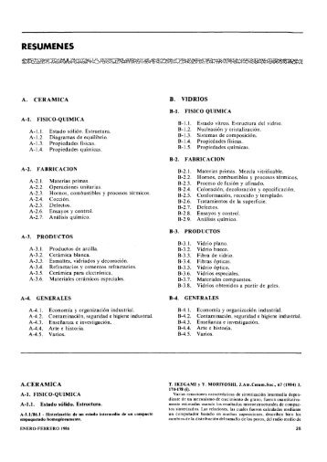 RESÚMENES - Boletines Sociedad de Cerámica y Vidrio ...