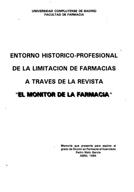 ENTORNO HISTORICO-PROFESIONAL DE LA LIMITACION DE ...