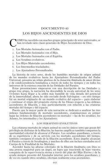 LOS HIJOS ASCENDENTES DE DIOS - Asociación Urantia de España