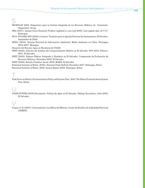 Situación de los Recursos Hídricos en Centroamérica