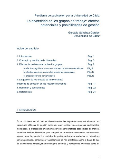 Informe - Instituto Europeo para la Gestión de la Diversidad