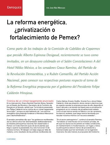 La reforma energética, ¿privatización o fortalecimiento ... - Coparmex