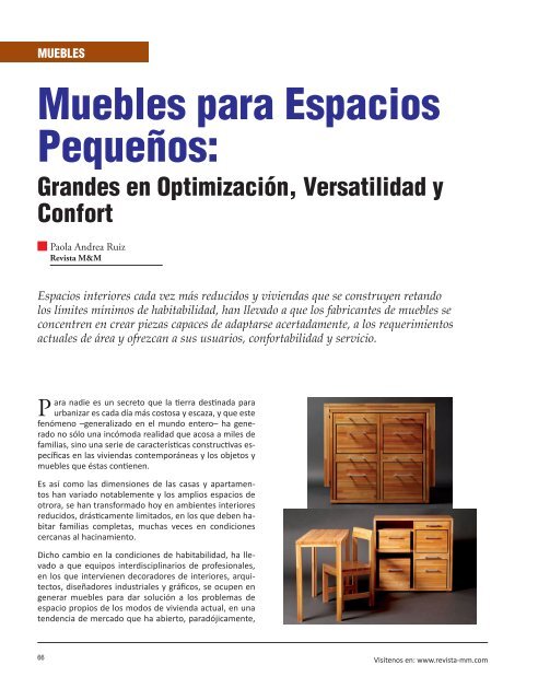 Muebles para Espacios Pequeños: - Revista El Mueble y La Madera