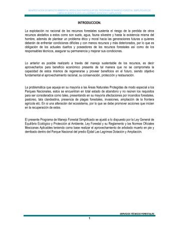 Programa de Manejo Forestal Simplificado para ... - sinat - Semarnat