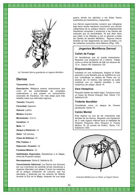 Compendio de Criaturas - Mazes & Minotaurs