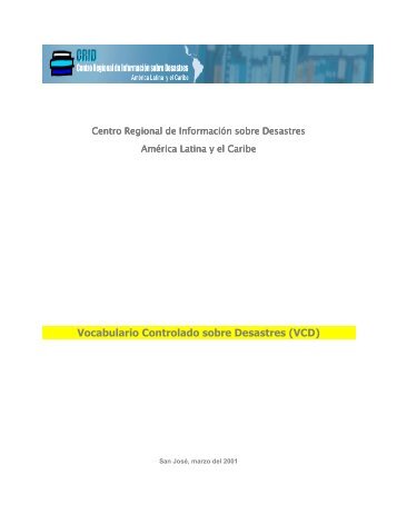 Vocabulario Controlado sobre Desastres (VCD) - CISAS | Centro de ...