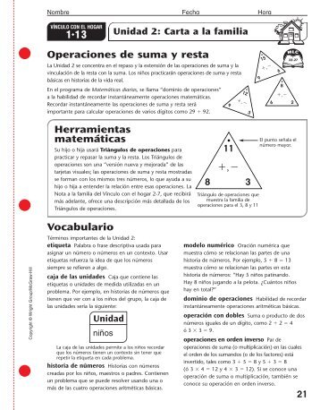 Operaciones de suma y resta Vocabulario ... - MHEonline.com