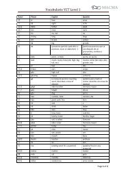 Vocabulario YCT Level 1