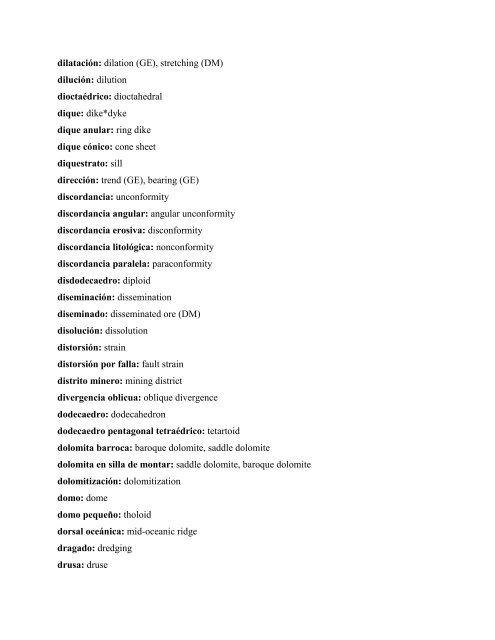 Vocabulario General Español - Inglés