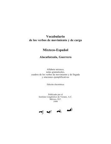 Vocabulario de los verbos de movimiento y de carga: Mixteco ...