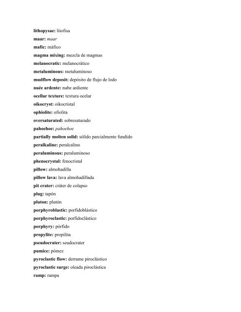 Vocabulario Inglés-Español