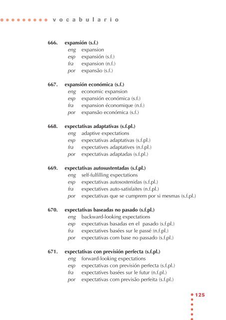 Vocabulario de economía - Universidade de Vigo