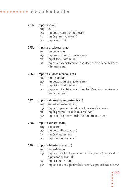 Vocabulario de economía - Universidade de Vigo