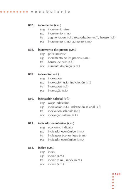 Vocabulario de economía - Universidade de Vigo