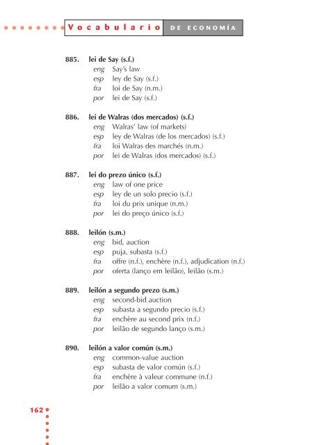 Vocabulario de economía - Universidade de Vigo