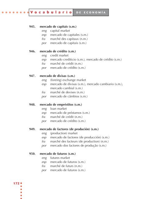 Vocabulario de economía - Universidade de Vigo