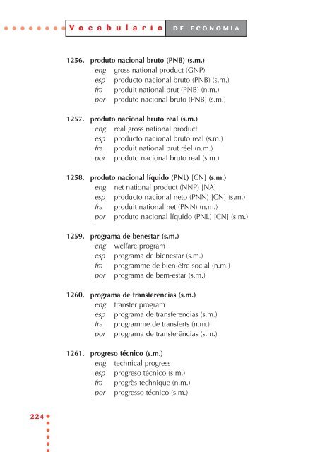 Vocabulario de economía - Universidade de Vigo