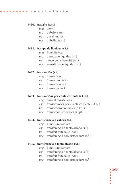 Vocabulario de economía - Universidade de Vigo