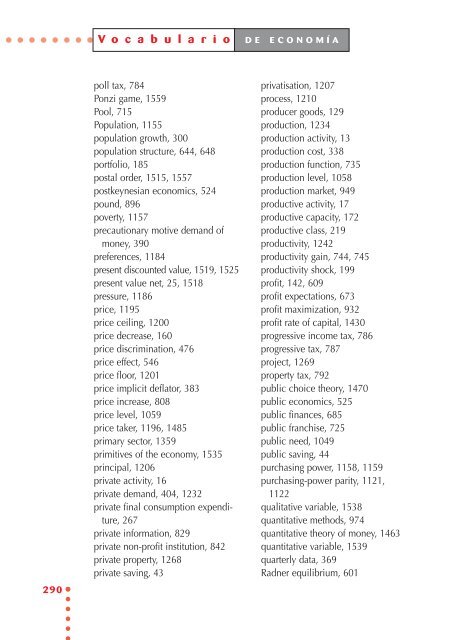 Vocabulario de economía - Universidade de Vigo