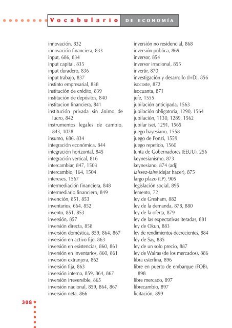 Vocabulario de economía - Universidade de Vigo