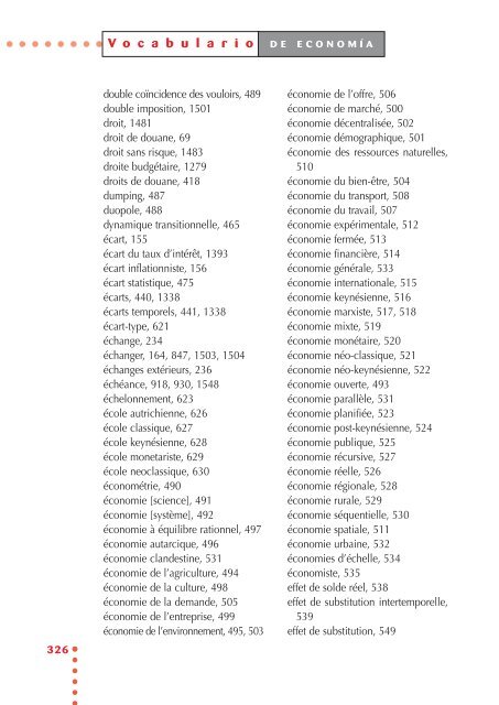 Vocabulario de economía - Universidade de Vigo