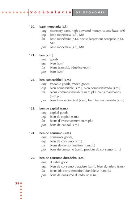 Vocabulario de economía - Universidade de Vigo