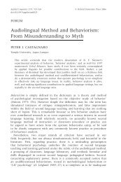 Audiolingual Method and Behaviorism: From Misunderstanding to ...