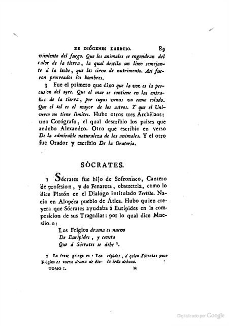 DIÓGENES LAERCIO – 1792 – Sobre las vidas, opiniones y