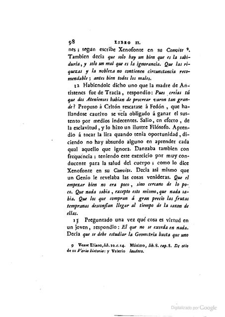 DIÓGENES LAERCIO – 1792 – Sobre las vidas, opiniones y