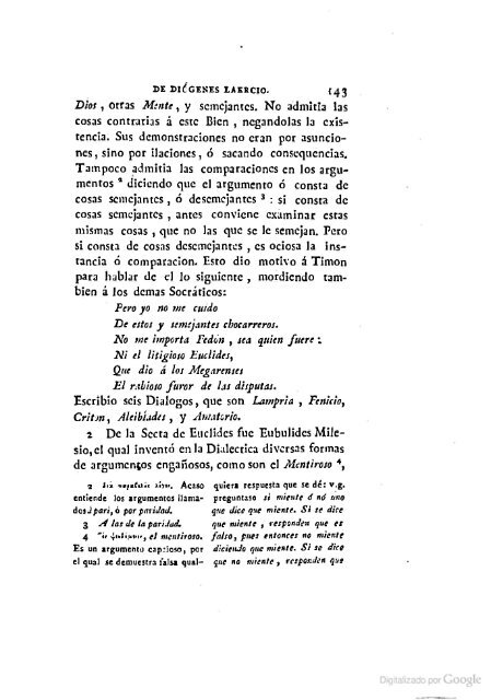 DIÓGENES LAERCIO – 1792 – Sobre las vidas, opiniones y