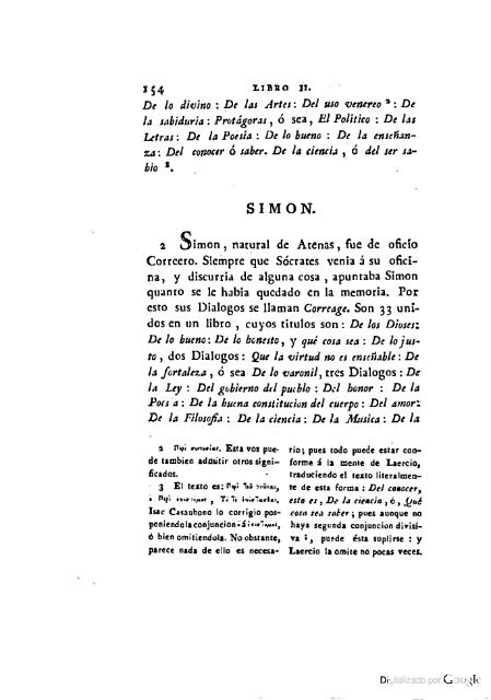 DIÓGENES LAERCIO – 1792 – Sobre las vidas, opiniones y