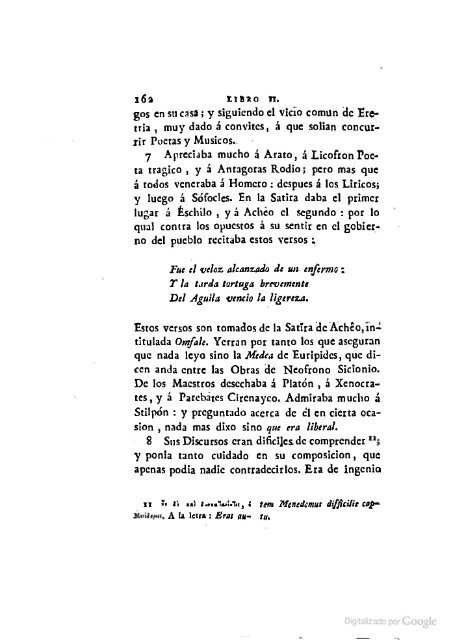 DIÓGENES LAERCIO – 1792 – Sobre las vidas, opiniones y