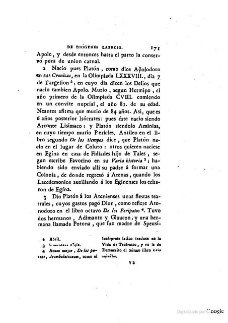 DIÓGENES LAERCIO – 1792 – Sobre las vidas, opiniones y