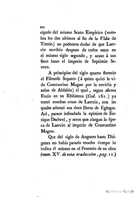 DIÓGENES LAERCIO – 1792 – Sobre las vidas, opiniones y