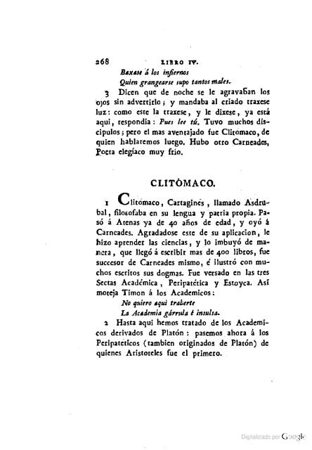 DIÓGENES LAERCIO – 1792 – Sobre las vidas, opiniones y