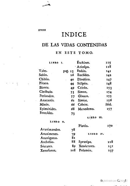 DIÓGENES LAERCIO – 1792 – Sobre las vidas, opiniones y