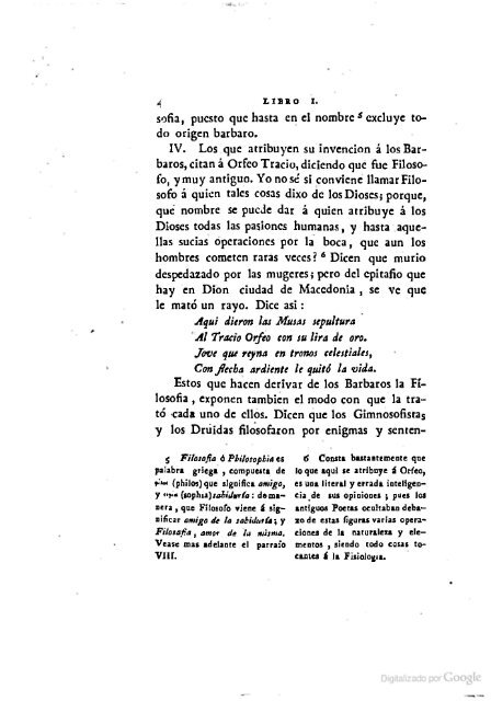 DIÓGENES LAERCIO – 1792 – Sobre las vidas, opiniones y